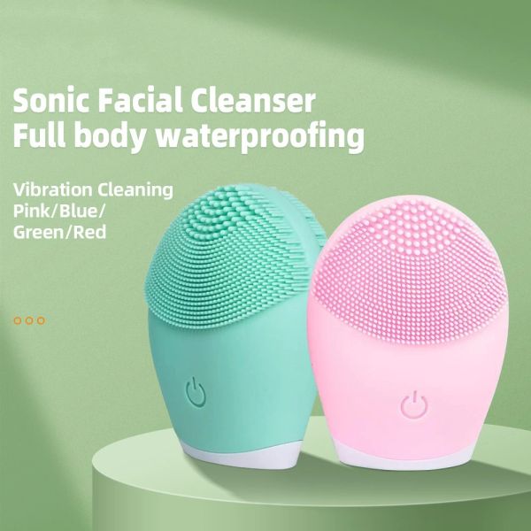 Dispositivos Limpador de silicone elétrico Vibração Vibração Sonic Face Skin Massager Skin Remover Blackhead Ultra -Somou Deep Pore Poros Dispositivo de Limpeza