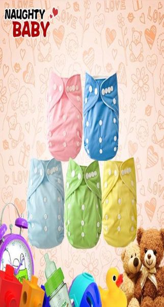 Fraldas de bebê baratas 5 peças com inserção fralda de pano tamanho único Naughtybaby fraldas de cor lisa 5341430