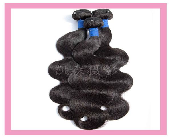 Cabelo humano virgem da Malásia 3 Bundles onda corporal reto de trama dupla cor natural barato 3 peças para cabelos produtos 1030quot9553415