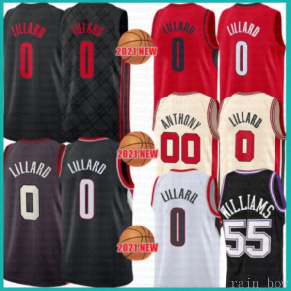 barato novo Damian 0 Lillard camisa de basquete CJ 3 McCollum Mens Carmelo 00 Anthony barato Jason 55 Williams Mesh Retro DeAaron 5 Fox Green