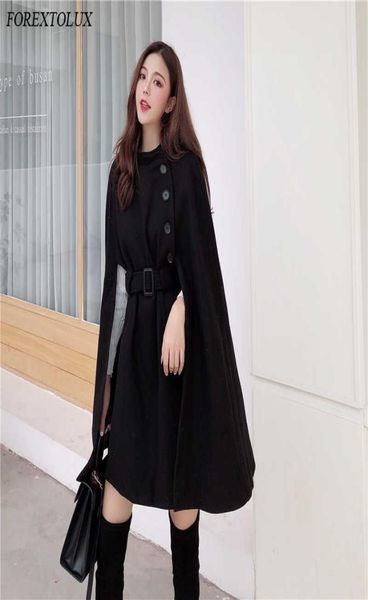 Woolen Schal Cape Poncho Jacke Frauen Elegante Hohe Qualität Karamell Oberbekleidung Damen Solide Große Mantel Herbst Koreanische 2110157430654