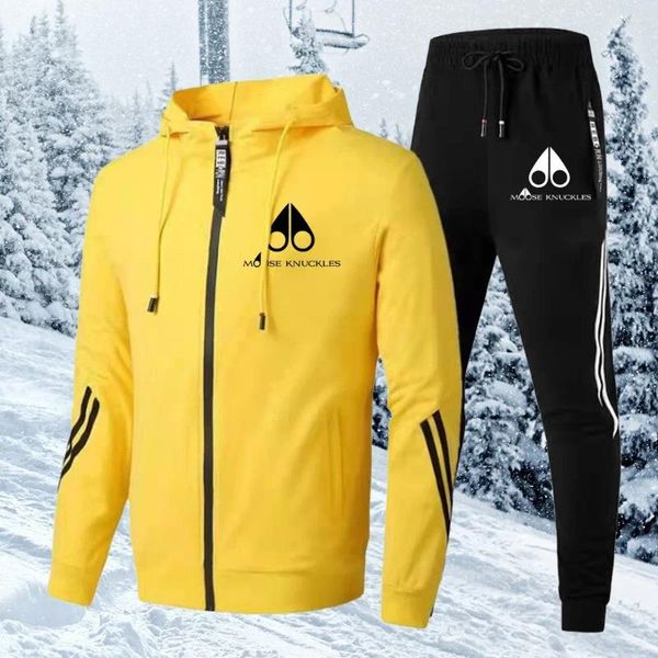 Conjuntos de treinamento de treino masculino agasalho inverno com capuz moletom com cordão roupa esportiva terno masculino harajuku y2k pulôver casual 2 peças conjunto