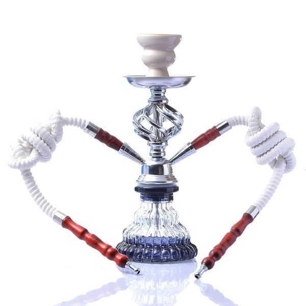 DEJAYA Narghilè in vetro Shisha Pipa Cachimba completa per accessori per fumatori 2 tubi 5 colori 240220
