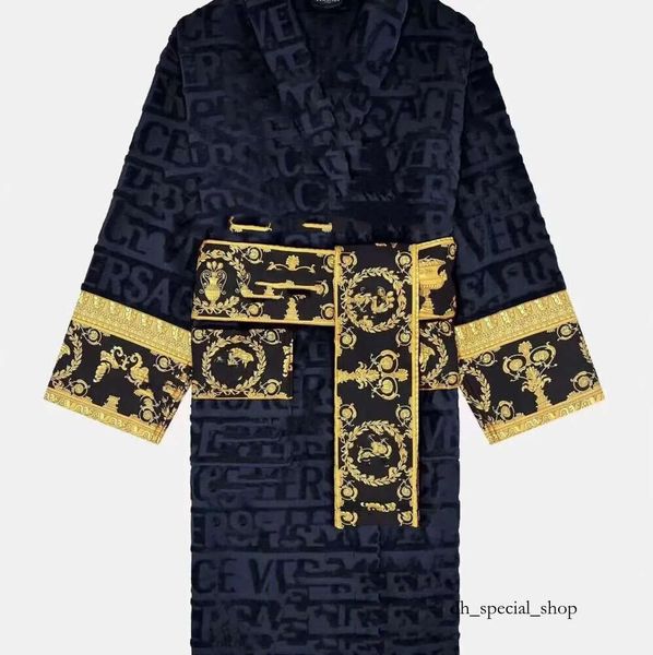 V Ersacee Robe Accappatoio classico di lusso da uomo in cotone per uomo e donna Indumenti da notte di marca Kimono Accappatoi caldi Abbigliamento per la casa Accappatoi unisex One 582