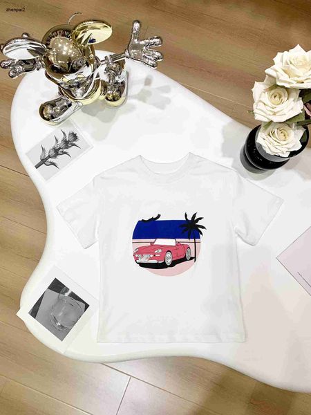 Luxo bebê t camisas dos desenhos animados padrão de carro meninas meninos manga curta tamanho 100-150 cm designer crianças roupas verão algodão criança tees 24feb20