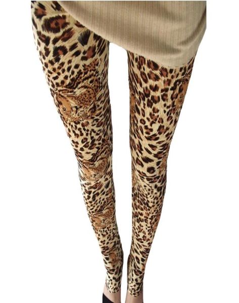 Leggings leopardati estivi Stampa Pantaloni skinny alla moda Leggins da donna 2018 Legging elastico Feminina Stile punk rock Allenamento 1368997