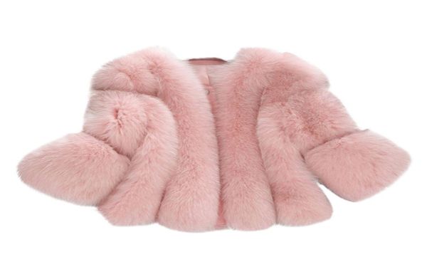 Inverno engrossar quente flutuante peludo feminino rosa casaco de pele do falso 2018 manga longa feminino plus size casaco outwear manteau femme2183084