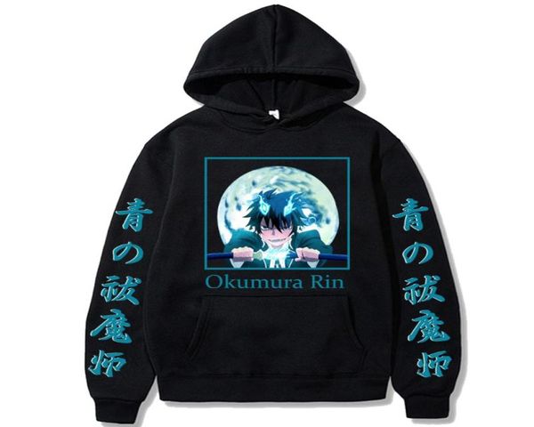 Men039s Hoodies Sweatshirts Blue Exorcist Harajuku Anime Okumura Rin Hoodie Sweatshirt Sportswear Loog Sleeve Hooded2013811