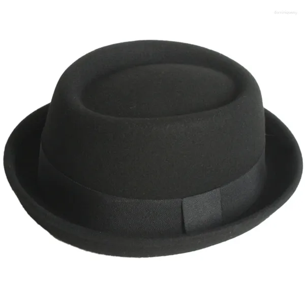 Berretti Fedora Western per uomo donna unisex indossano cappello a cilindro vintage tinta unita