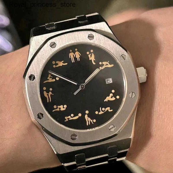 Altri orologi al quarzo per affari Bilancia da barra maschile Modello sole letterale 30 m Impermeabile Design minimalista Cinturino in acciaio Bilancia per postura sexy Q240301