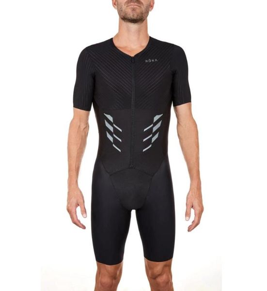 Conjuntos de Corridas ROKA Triathlon Terno Mens Preto Pro Aero Tri Ternos Ciclismo Skinsuit Kits Bicicleta Vestuário Ciclismo Macacão Run Clothing4464814