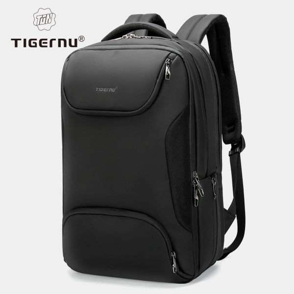 Mochila Tigernu 15,6 polegadas Homens Antifurto Laptop Mochila TPU Impermeável Masculino Saco de Carregamento USB Sacos de Viagem Para Homens de Alta Qualidade