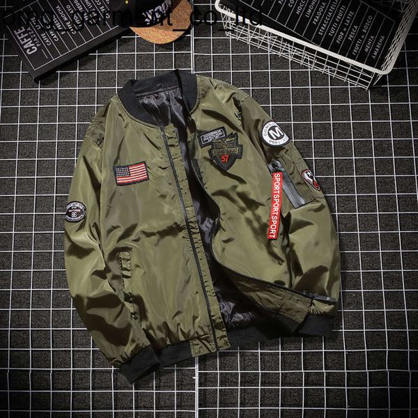 Novo 24ss thoshine marca de moda primavera outono homens piloto bombardeiro jaquetas fino ajuste militar masculino outerwear jaqueta remendo epaulet casacos