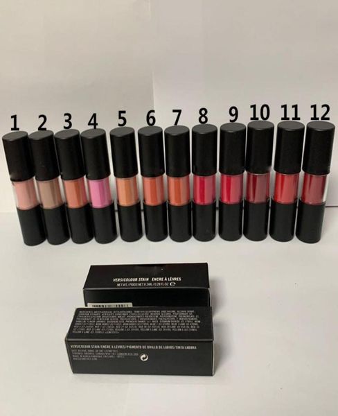 Makeup M AC VERSICOLOUR STAIN Matte Liquid Lipstick rouge a levres Makeup Lipgloss Lippenstifte 12 Farben Lipgloss 85ml1046740