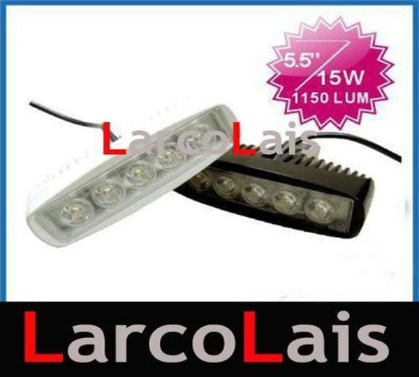 2pcs 55quot 15W LED luz de trabalho trabalhando dirigindo 1150LUM lâmpada de luz spot caminhão de inundação SUV ATV carro offroad 12v 24v preto branco5562757