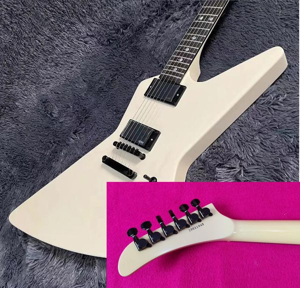 Fatto su misura!Chitarra elettrica Explorer con tastiera in palissandro, colore bianco crema