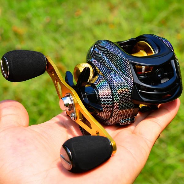 Bobinas Proberos Ultraleve Magnética Pesca Reels Max Drag 10kg 18 + 1BBs 7.2:1 Alta Velocidade Metal Spool Baitcasting Roda Fresco Água Salgada