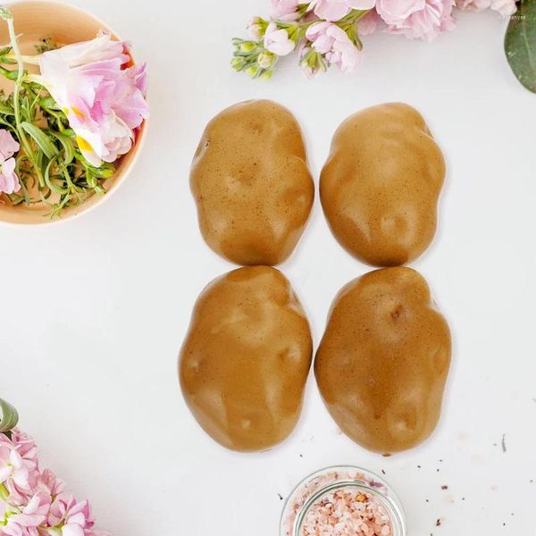 Flores decorativas 5 peças simulação adereços vegetais cozinha fingir brinquedos de comida modelos de batata portátil mini