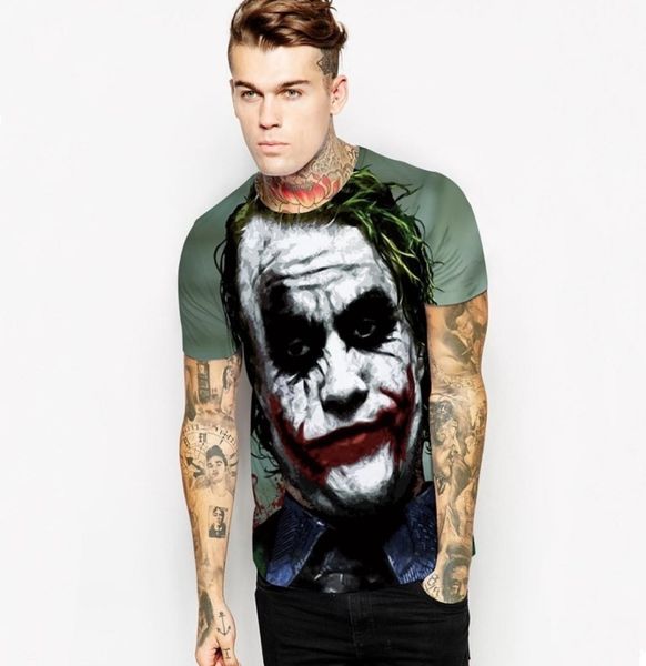 Halloween Joker 3D T-shirt unisex casual divertente Anmie personaggio Joker Poker 3D maglietta uomo stile estivo stampa completa Tops Tees Y202599694