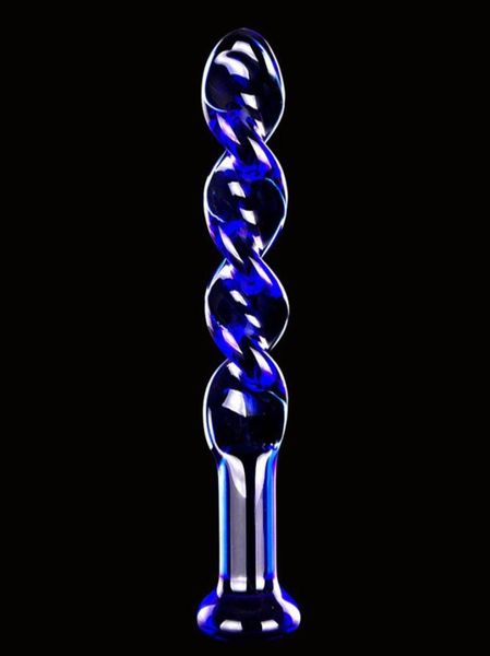 170x30mm Blauer Kristalldildo Glas Sexspielzeug Analplugs Buttplug Erwachsener Anusmassagegerät8914839