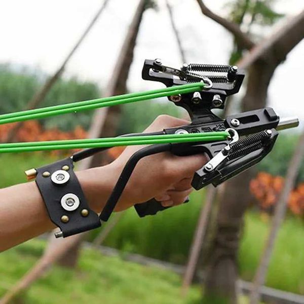 Arco Flecha Laser Estilingue Preto Caça Arco Catapulta Arco de Pesca Ao Ar Livre Estilingue Poderoso para Tiro Arco de Besta Para Capturar Peixe YQ240301