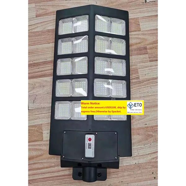 600W 800W 1000W LED Lâmpada solar Wall Street Light Super Bright Motion Sensor Outdoor Garden Security com poste LL