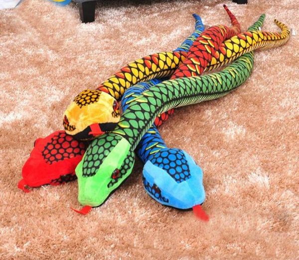 Animali di peluche realistici Gigante Boa Constrictor Peluche Serpente Giocattoli Bambole Blu Verde Rosso Giallo 170 cm 55 piedi di lunghezza6476898