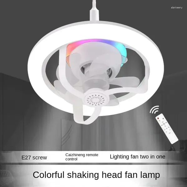 Con telecomando Ventilatore a soffitto Lampada di illuminazione Base convertitore E27 per camera da letto Soggiorno Casa Led silenzioso