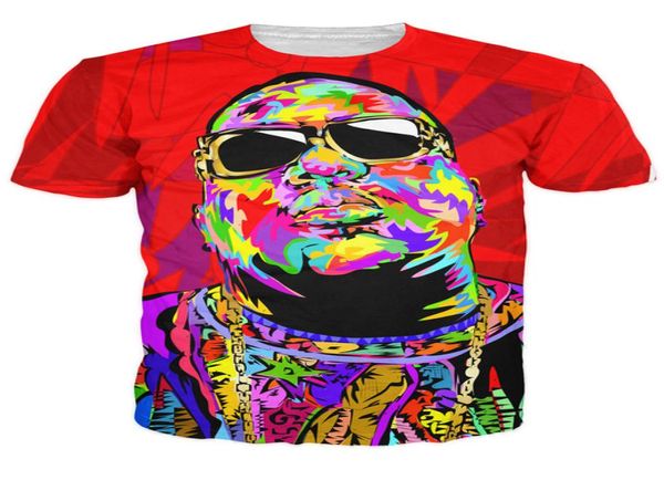 Ganze Frauen Männer 3d Biggie Shades TShirt Einflussreiche Rapper von The Notorious BIGBiggie Smalls T-Shirt Tops Sommerstil T9913634