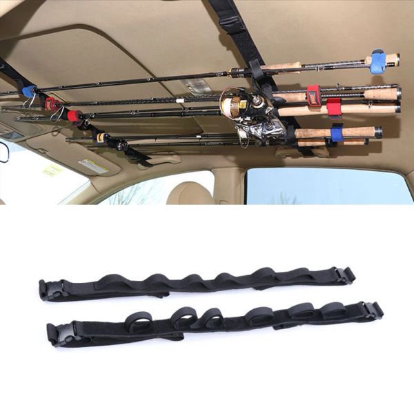 Werkzeuge 2pc Auto Angelrute Halter Locken Angelrute Halter Auto Feste Fisch Ruten Strap Einstellbare Pole Halter Halterung Riemen fisch Zubehör