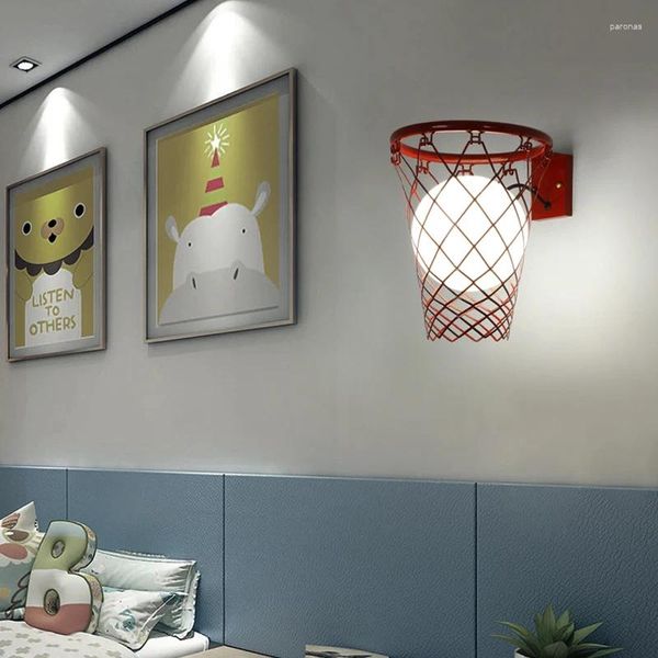 Lâmpada de parede moderna lâmpadas criativas estilo europeu sala estar quarto escritório estudo das crianças personalizado luzes basquete