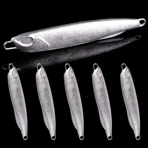 Esche 20pc Blank Metal Cast Jigs Spoon Esche 10g40g Non verniciato Shore Casting Jigging Fish Sea Bass Fishing Lure Esche artificiali Attrezzatura