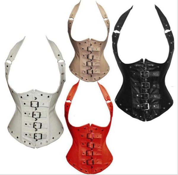 Corsetto sottoseno in pelle basca sexy in vita con lacci e rivetto per gallina Club New5659300