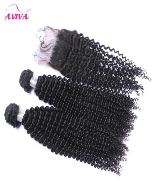 4pcslot indiani i capelli vergini ricci pieni con chiusura indiani grezzi virgin remy capelli umani bundle con chiusure di pizzo superiore double6469199