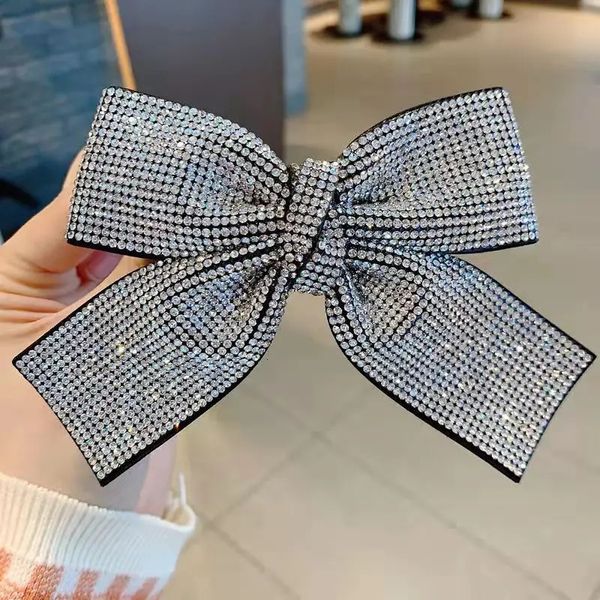 Koreanische Glänzende Strass Kristall Bogen Haar Clips für Frauen Mode Schmuck Haarnadel Haarspange Grips Mädchen Haar Zubehör 240220