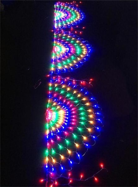 Cordas ano 3m pavão malha led luz de corda de natal euus plug outdoor luzes de fadas guirlanda para festa de casamento jardim pátio dec3540713