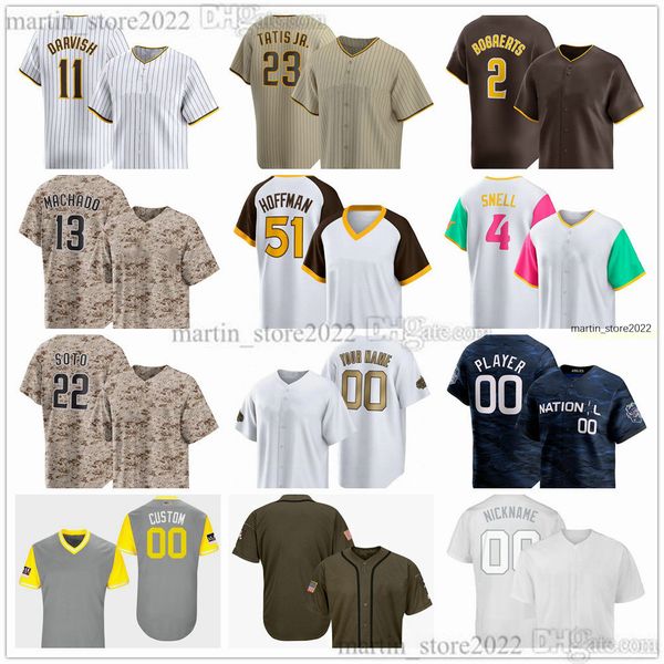 Camisas de beisebol costuradas 2024 50 Adrian Morejon 77 Luis Patino 58 Wandy Peralta 54 Sean Reynolds 75 Robert Suarez 98 Randy Vasquez 61 Matt Waldron 36 Steven Wilson