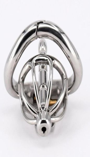 Geräte Cock Cage mit Harnröhrenkatheter Spike Edelstahl Super Small Short Penis Lock Ring Plug Sex Toy2728569