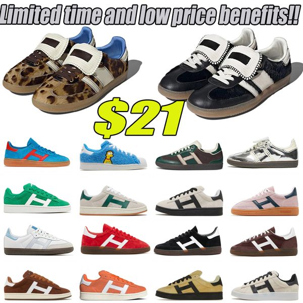 2024 vendita calda scarpe firmate Wales Bonner vintage trainer sneakers leopard core nero bianco antiscivolo alla moda classico campus uomo donna scarpe casual taglia 36-45