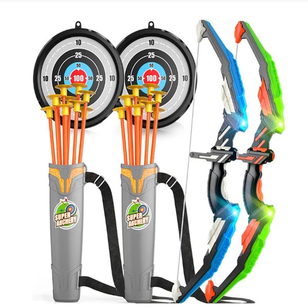 Arco e frecce per bambini Tiro con l'arco per bambini Arco da pratica Arco ricurvo Gioco di sport all'aria aperta Caccia Tiro Giocattolo Ragazzi Regalo Arco Kit Set 240226