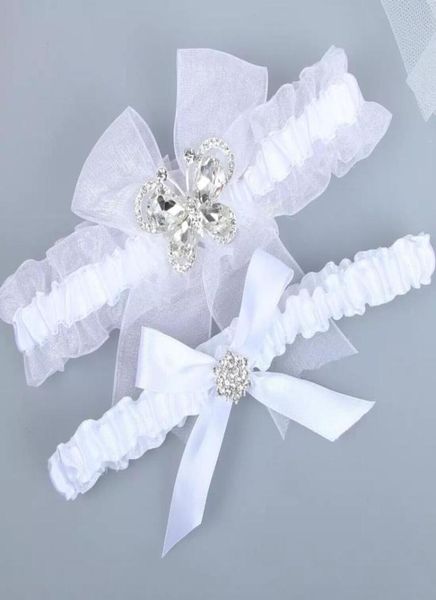 2 pezzi set perline di cristallo fiocco giarrettiere da sposa per giarrettiere da sposa in magazzino macchia fatta a mano sposa giarrettiere a buon mercato9922360