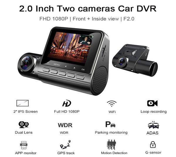 Registratore DVR Dash Cam per auto full HD 1080P modulo GPS a doppia lente traccia WiFi Monitor di parcheggio2087120