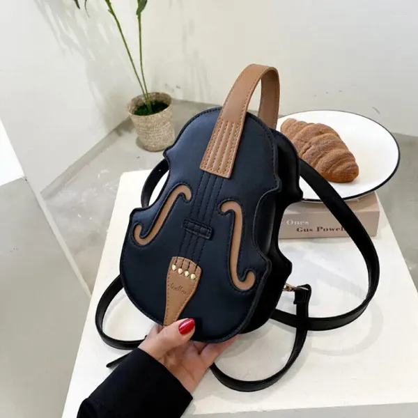 Borse da scuola Zaino a forma di violino Borsa a tracolla moda donna Piccola pelle PU