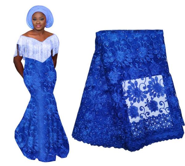 Tecido de renda nigeriano africano para casamento 2020 tecido de renda de noiva azul roxo tecido de renda francesa suíça inteiro bf00337780590