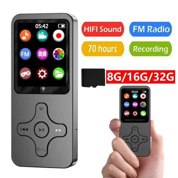 Altoparlanti Lettore MP3 Bluetooth Lettore musicale HiFi Mp3 Walkman Radio FM Supporti portatili Riproduzione musicale senza perdita di dati Altoparlante Lettore MP4 EBook