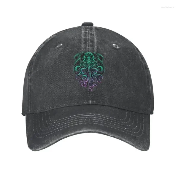 Шариковые кепки Панк Унисекс Хлопок Cool H.P.Бейсбольная кепка Lovecraft Cthulhu для взрослых, регулируемая шляпа для папы Old God Of R'lyeh для мужчин и женщин, спортивная