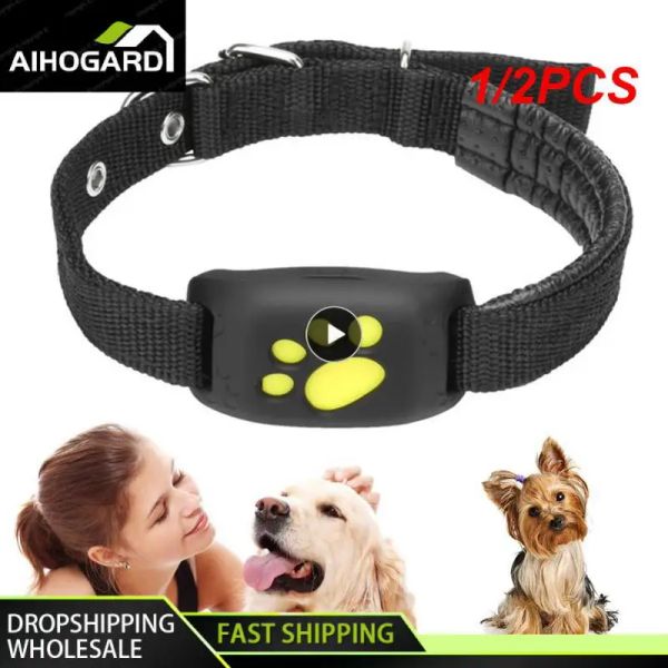 Rastreadores 1/2PCS Universal Pet GPS Tracker Collar GSM Wifi USB Mini Light Tracker para animais de estimação Cães Gatos Gado Ovelhas À Prova D 'Água Rastreamento de Animais de Estimação