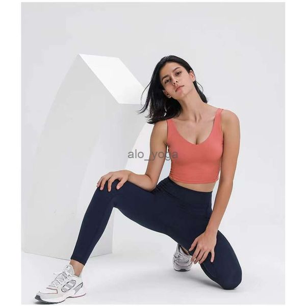 2024SS Damen Align Tanks Lulu Rucksack Sommer Yoga Outfits Lulu Workout Kleidung Sport-BH Unterwäsche Damen Schönes Back Running Top Styling Fitness BH Weste