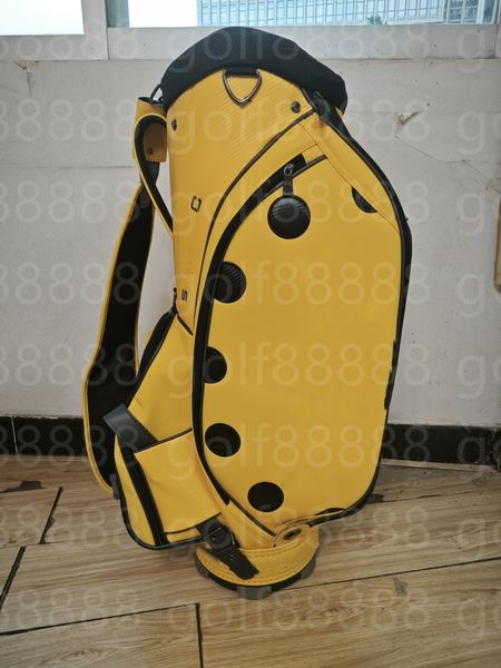 Borse da golf Borse da carrello a T con cerchio giallo nero Borse da golf impermeabili, resistenti all'usura e leggere Contattaci per visualizzare le immagini con il LOGO