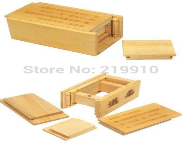 Волшебная деревянная коробка-пазл, секретный ящик крупным планом MagicMagic Trick2829385